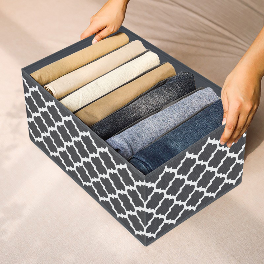 Upgraded Large Capacity Drawer Organizer Foldable Wardrobe Jeans T-shirt Clothes Organizer Storage Box