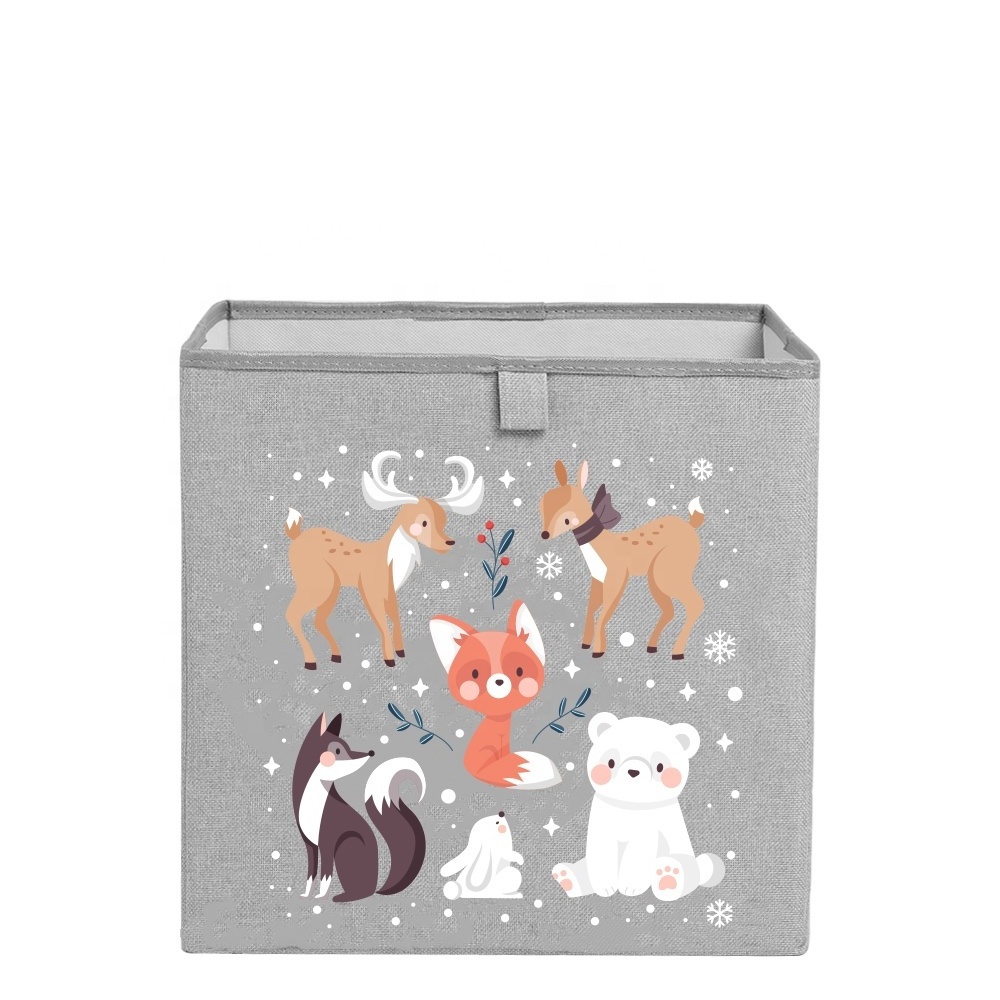 New Fashion Cartoon Organizer Box Customized Products China Wholesale Children Storage Box Grey Foldability Storages