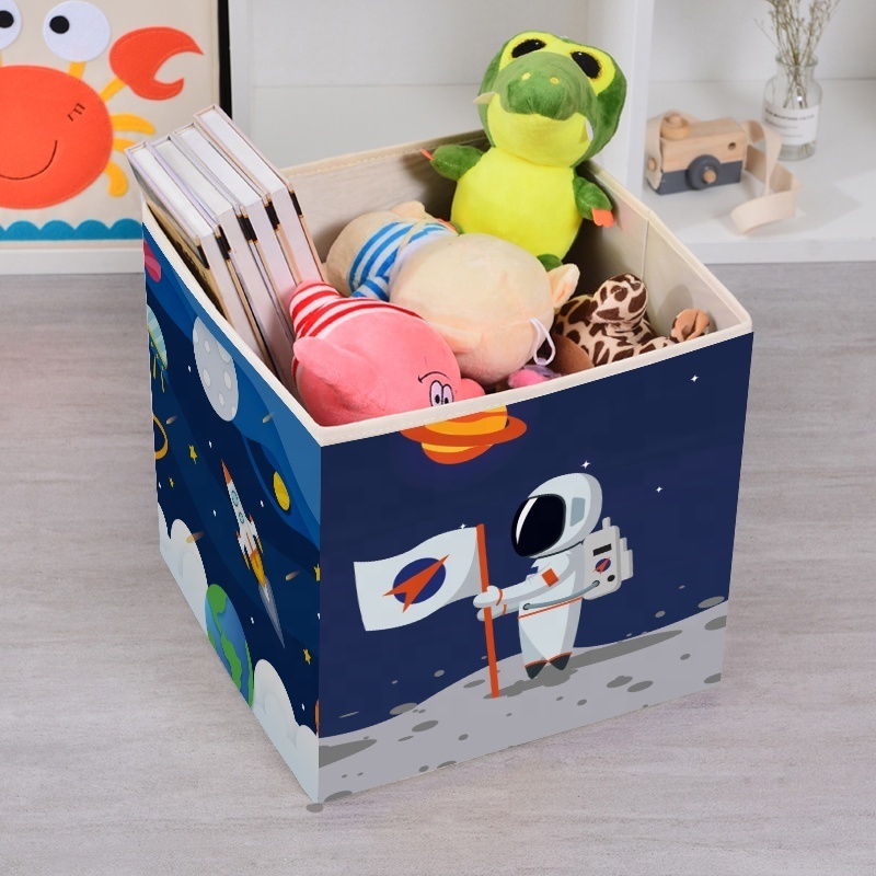 Custom Printed Astronauts Rocket Organizer For Storage Closet Systems Large Container Cube Kids Toys Storage Organizer