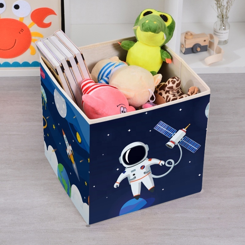 Custom Printed Astronauts Rocket Organizer For Storage Closet Systems Large Container Cube Kids Toys Storage Organizer