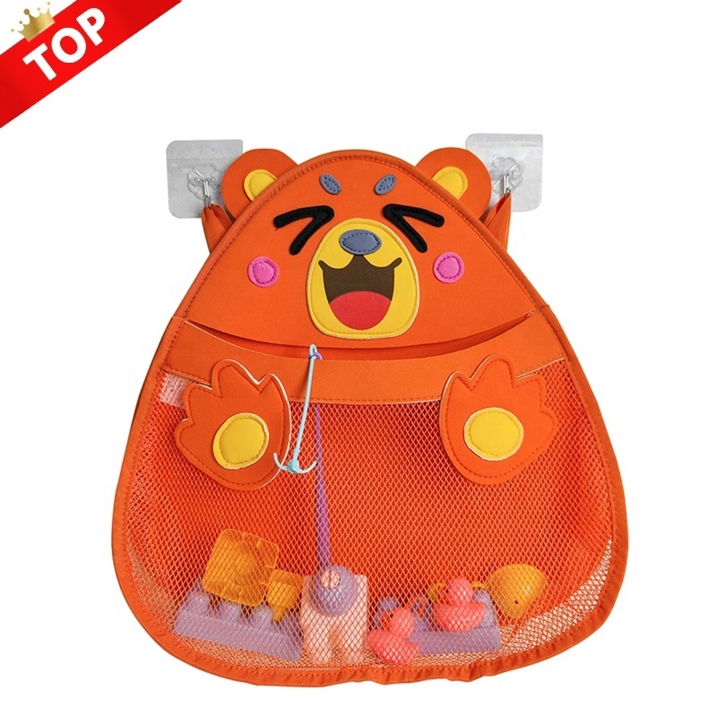 Hot Selling  Washable Mesh Bath Toy Holder Quick-dry Bathtub Baby Toy Storage Bag For Hanging Kids Bath Toy Organizer