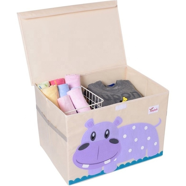 Hot Sale Cute Customized High Quality Toy Storage Boxes Kids Clothing Sorting Box Covered Fabric Container