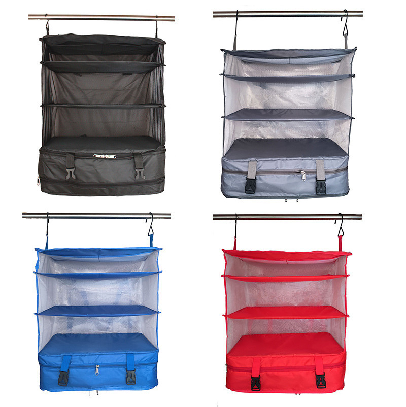 Large Hanging Travel Garment Packing Luggage Organizer Collapsible Compartment Hanging Closet