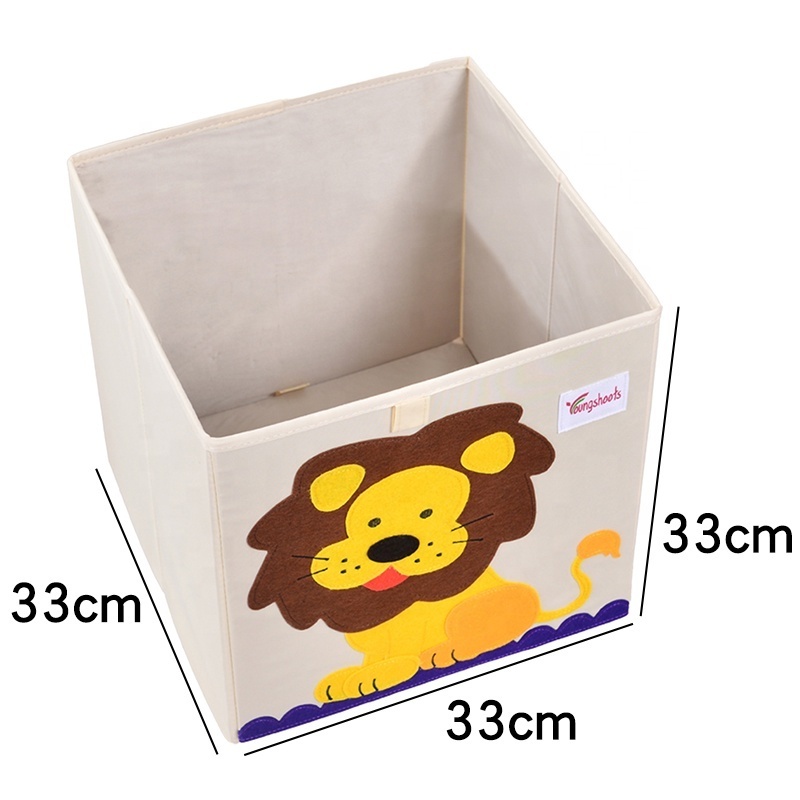 Cartoon Home Organizer Bins Cartoon Foldable Fabric Storage Boxes Collapsible Closet Organizer for Kids Storage Toys Storage