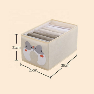 Foldable Drawers Cabinet 7 Grids Boxes & Bins Sweater Sock Jeans Wardrobe Bedroom Clothes Organizer For Wardrobe