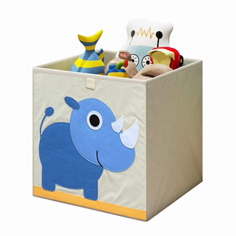 New Design Fabric Kids Foldable Storage Bin Square Cloth Storage Box Closet Dresser Drawer Organizer Animal Organizer Box