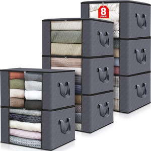 90L Clothes Storage, Foldable Blanket Storage Bags, Storage Containers for Organizing Bedroom