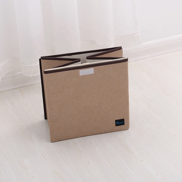 Popular Products Cotton&Linen Folding Storage Box Homes Storage Containers Clothes Storage Box With Lid