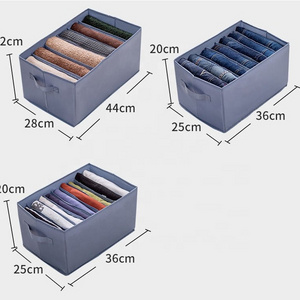 7 Grids Organize Stackable Jeans Clothes Shirt Pants Organizer Closet Drawer Divider Foldable Cloth Storage Box Closet Organizer