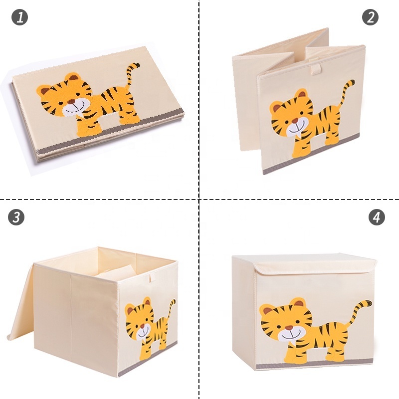 Hot Sale Cute Customized High Quality Toy Storage Boxes Kids Clothing Sorting Box Covered Fabric Container