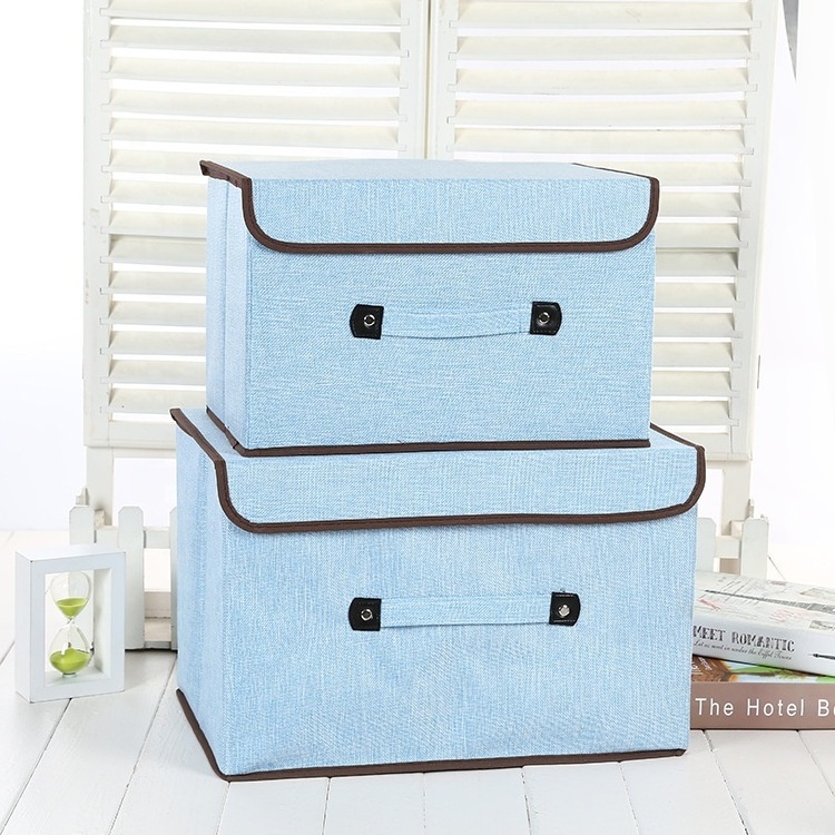 Wholesale Price Cube Storage Organizer Closet Toy Box Storage Containers Linen Fabric Foldable Stackable Container Organizer