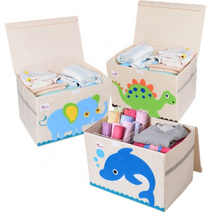 Hot Selling Cute Customized High Quality Toy Storage Boxes Kids Clothing Sorting Box Covered Fabric Container