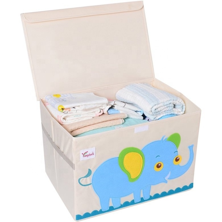 Hot Sale Cute Customized High Quality Toy Storage Boxes Kids Clothing Sorting Box Covered Fabric Container