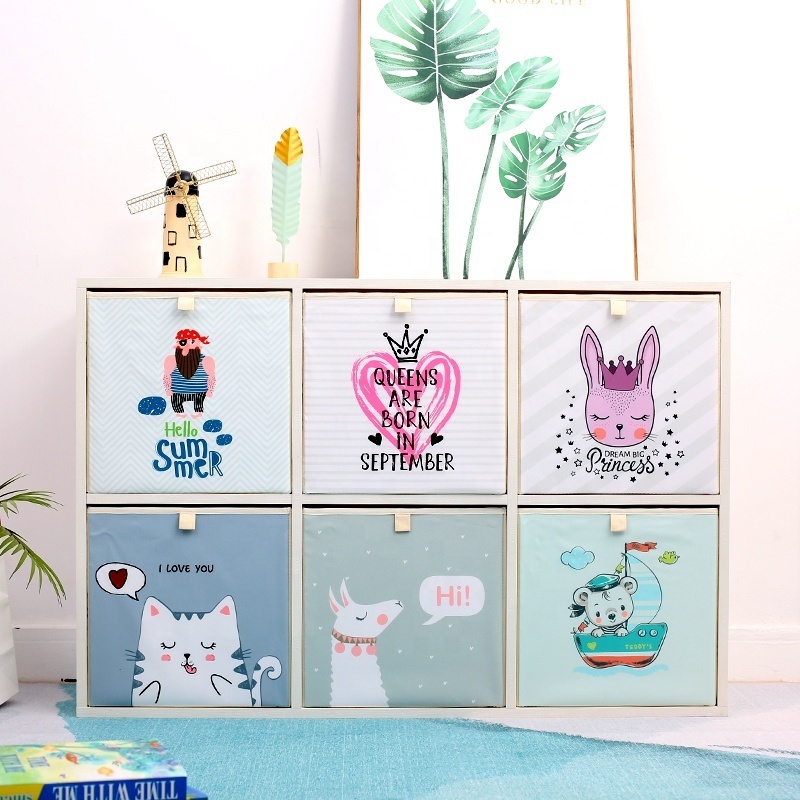 Custom Clothes Organizers Printed Your Own Design Portable Kids Toys Sundries Closet Organizer  Foldable Fabric Storage Boxes