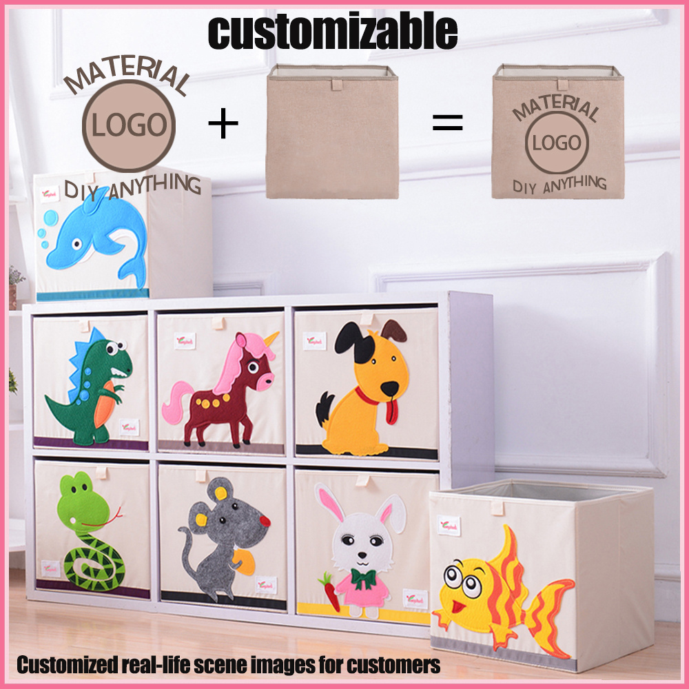 Wholesale Foldable Kids Toys Cloth Cube Storage Box Sundries Organizer Closet Basket Bins Closet Organizer