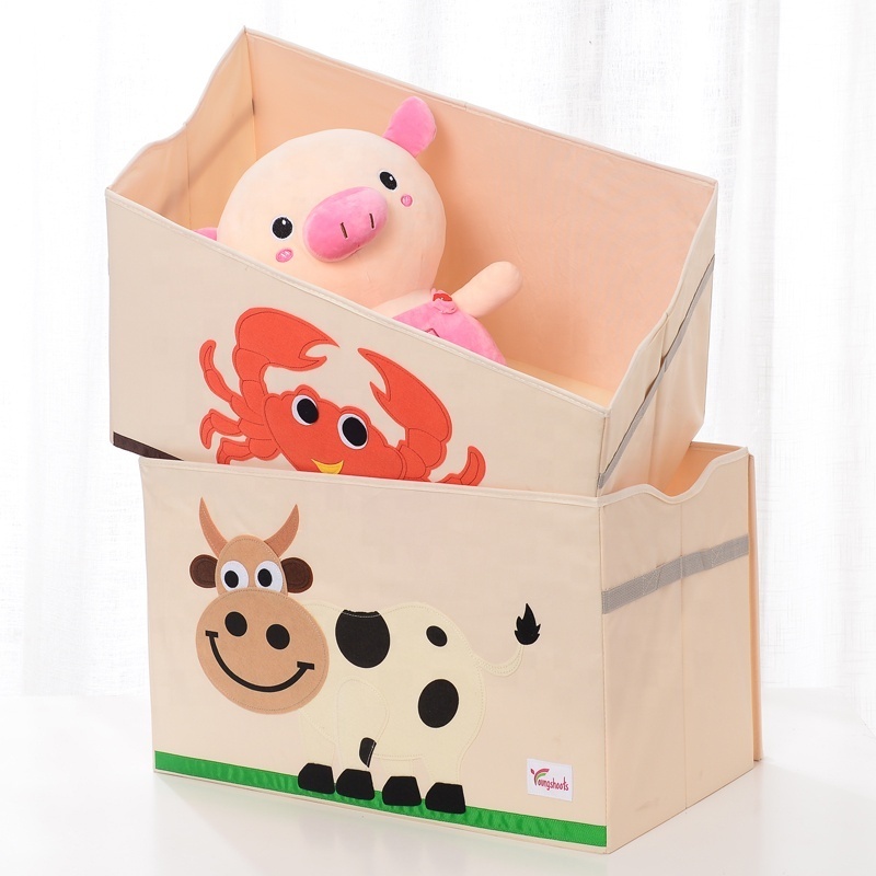 Hot Selling Cute Customized High Quality Toy Storage Boxes Kids Clothing Sorting Box Covered Fabric Container