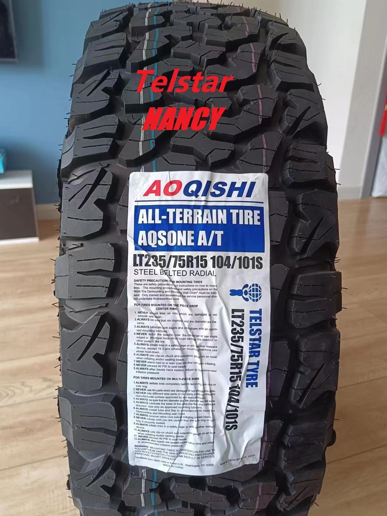 AOQISHI  AT MT TIRE 4*4 MUD TYRE 31X10.50R15LT AT  All Terrain