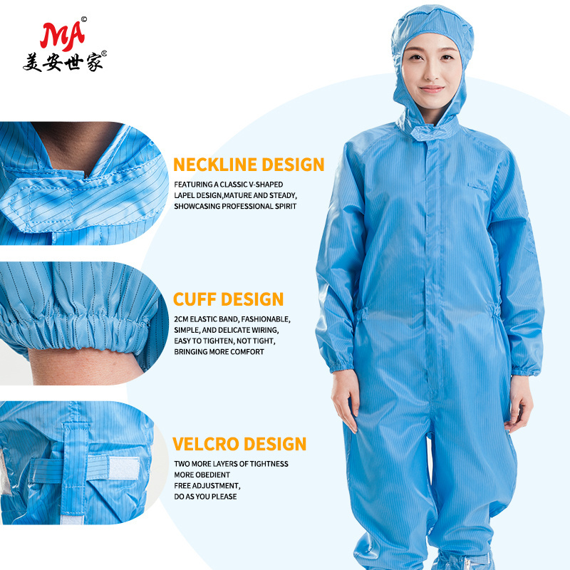 Professional producing Industrial Antistatic Coverall Garment Unisex Design Washable Suit AEsd Cleanroom Smock