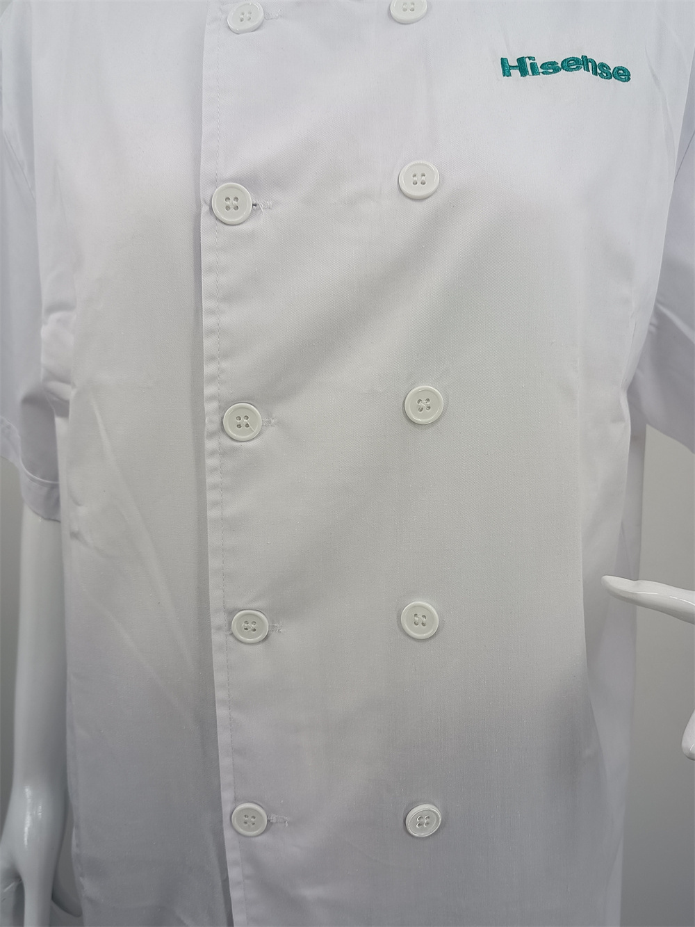 customized short sleeve summer white button chef uniform