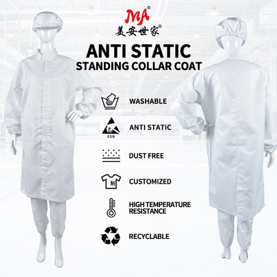 high quality anti-static suit with zipper cleanroom esd antistatic suit cleaning uniforms dustproof garment