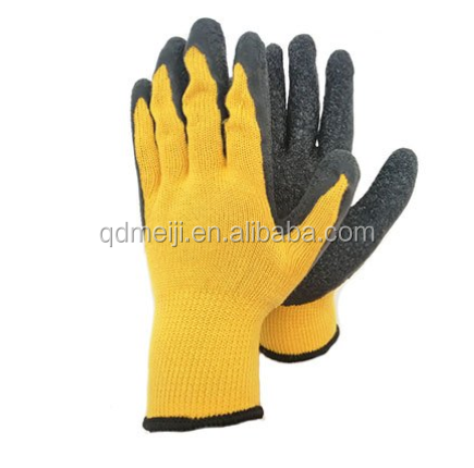 Low cost safety rubber latex coated high quality work gloves