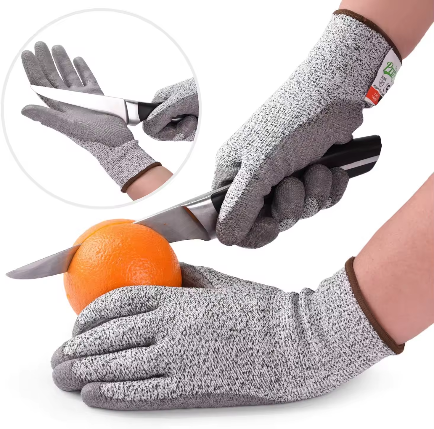 CE EN 388 4544 Level 5 Anti-Cut Anti-Static Anti-Slip Safety Kitchen Gloves 13G HPPE Cut Proof Cryogenic Resistant Gloves