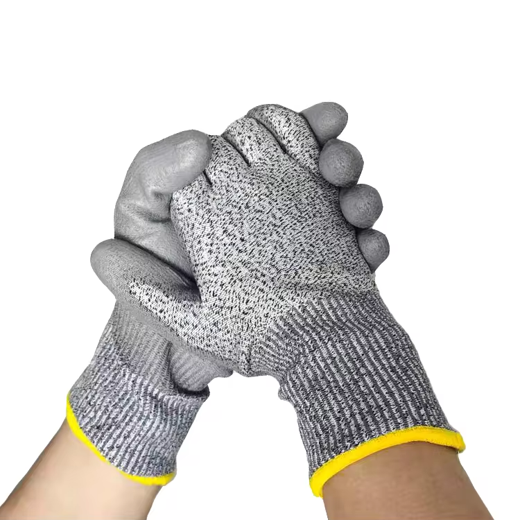 CE EN 388 4544 Level 5 Anti-Cut Anti-Static Anti-Slip Safety Kitchen Gloves 13G HPPE Cut Proof Cryogenic Resistant Gloves