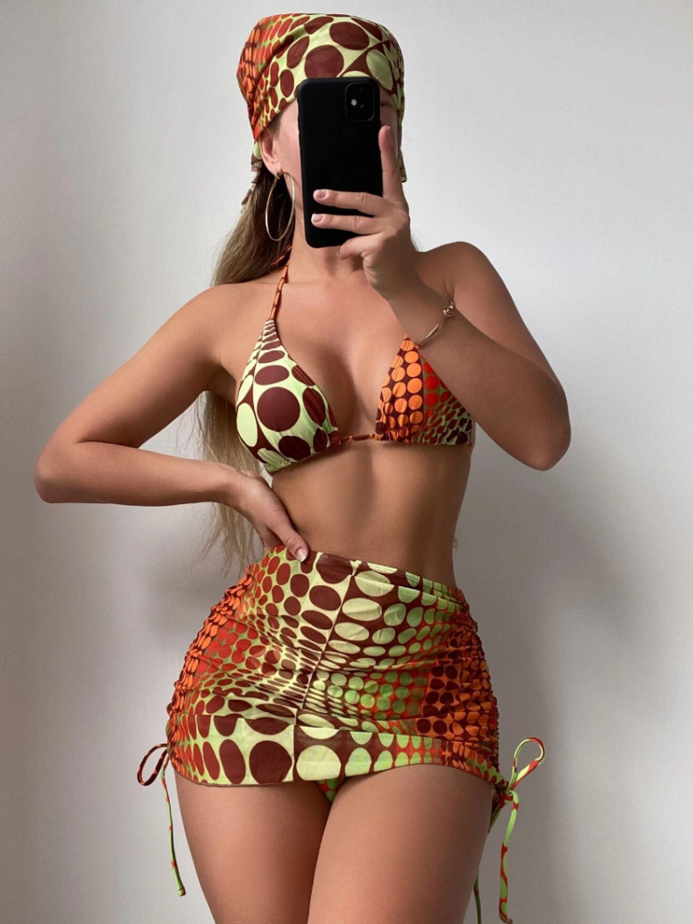 Wholesale Custom New Design Color Changing Fabric Sexy Two Piece Bikini Beach Wear Women Swimwear