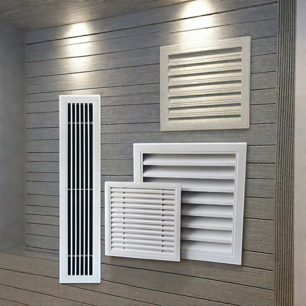 High Quality 1-4Ways Air Register Ventilation Air Vent Adjustable Air Outletaluminium louver For HVAC System