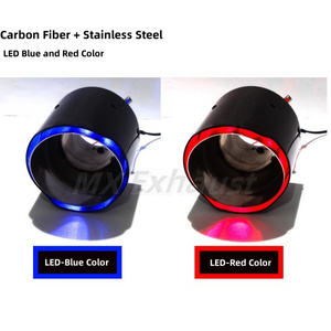 Hot Sales LED Carbon Fiber Exhaust Muffler Tips with Red and Blue Color