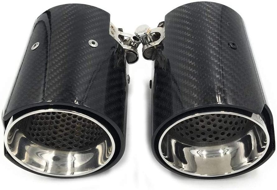 FOR B*MW Forge Gloss Matte Carbon Fiber Stainless Inlet 60 63 67 70 MM Exhaust Tip Pipe