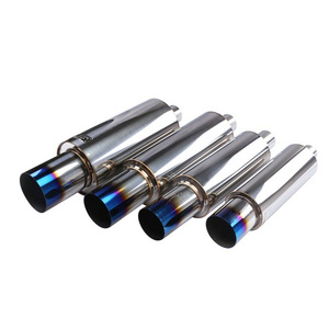 Custom Universal 201 Stainless Steel straight Exhaust Muffler tip big straight drum Hks exhaust muffler straight sound muffler