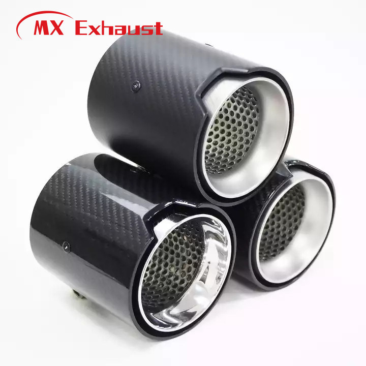 FOR B*MW Forge Gloss Matte Carbon Fiber Stainless Inlet 60 63 67 70 MM Exhaust Tip Pipe