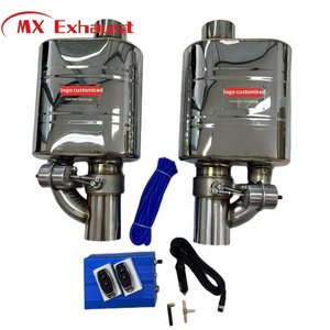 High-performance Stainless Steel Exhaust Muffler with Valve Cutout for Sports Cars