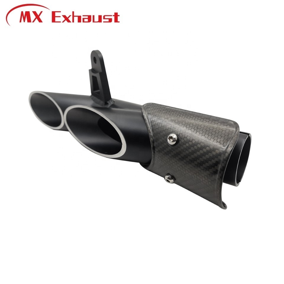 Top Quality Compatible Aluminum Alloy Double Hole Carbon Fiber Cover 51mm Motorcycle Exhaust Muffler Silencer