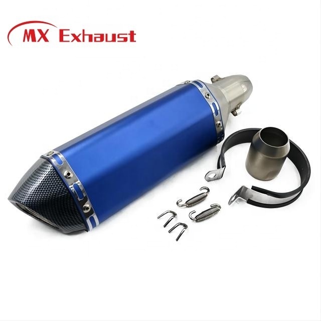 High Quality Universal Stainless Steel+Carbon Fiber Bike Engine 600cc Muffler Motorcycle for Exhaust Systems