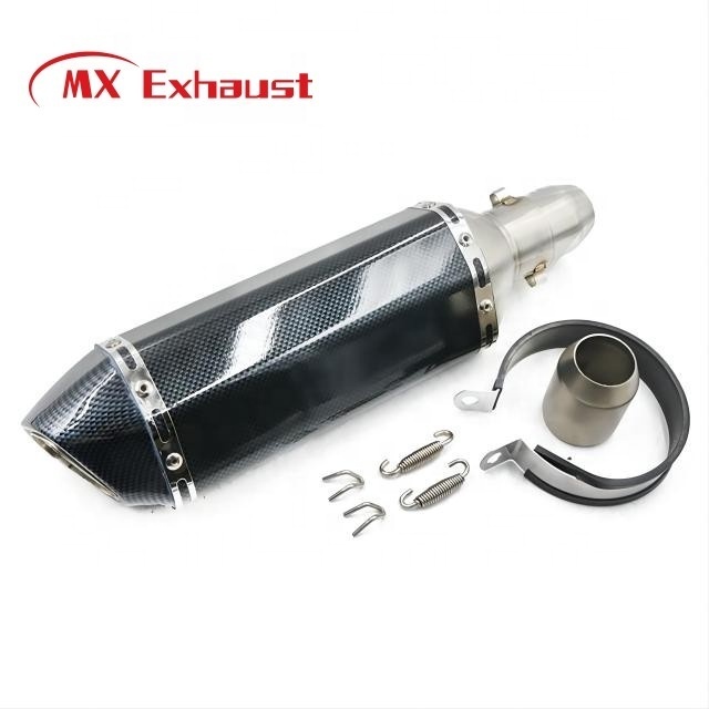 High Quality Universal Stainless Steel+Carbon Fiber Bike Engine 600cc Muffler Motorcycle for Exhaust Systems