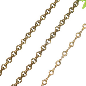 delicate round link brass swing jewelry making chain for women