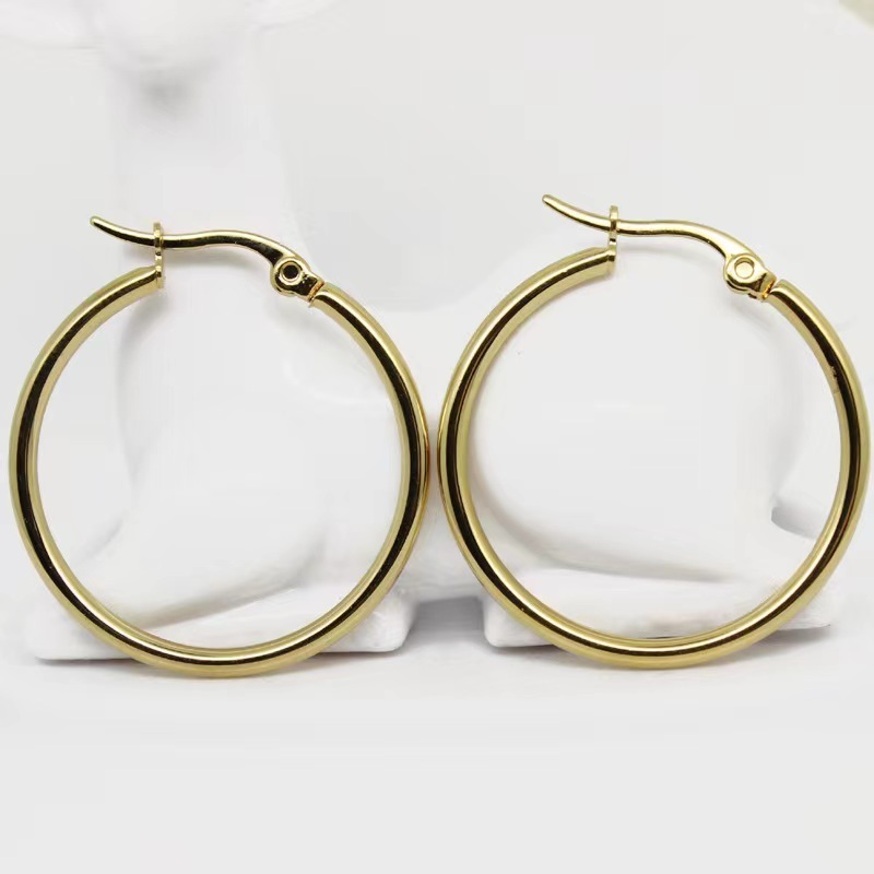 Stainless Steel gold silver Plated Hoop Earrings for Women Girl, Hypoallergenic Hoops Women's Earrings Loop Earrings Set