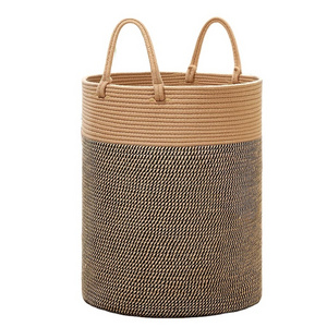 Hot sale cotton rope laundry hamper 60L, cotton and linen folding storage baskets, storage basket woven cotton rope