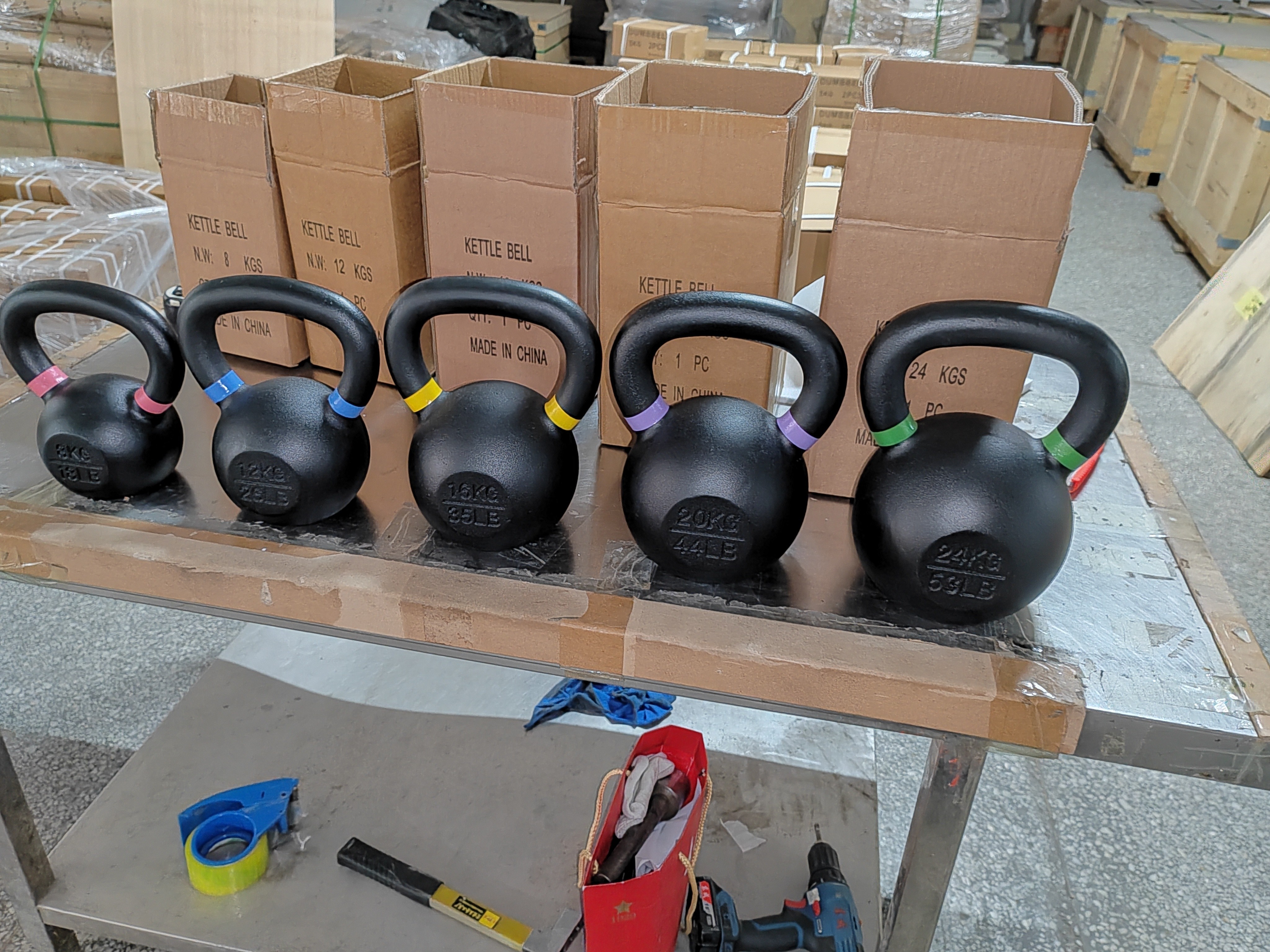 factory wholesale Free Weights Weight Lifting Matt Kettlebell Cast Iron Powder Coating Kettlebell