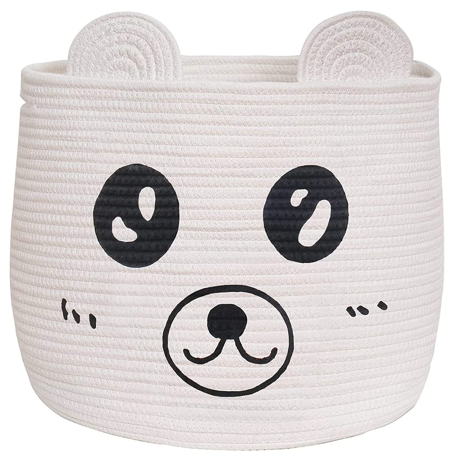 Customization animals face bear lion elephant Cotton Rope Storage Basket 10 x 12 inch