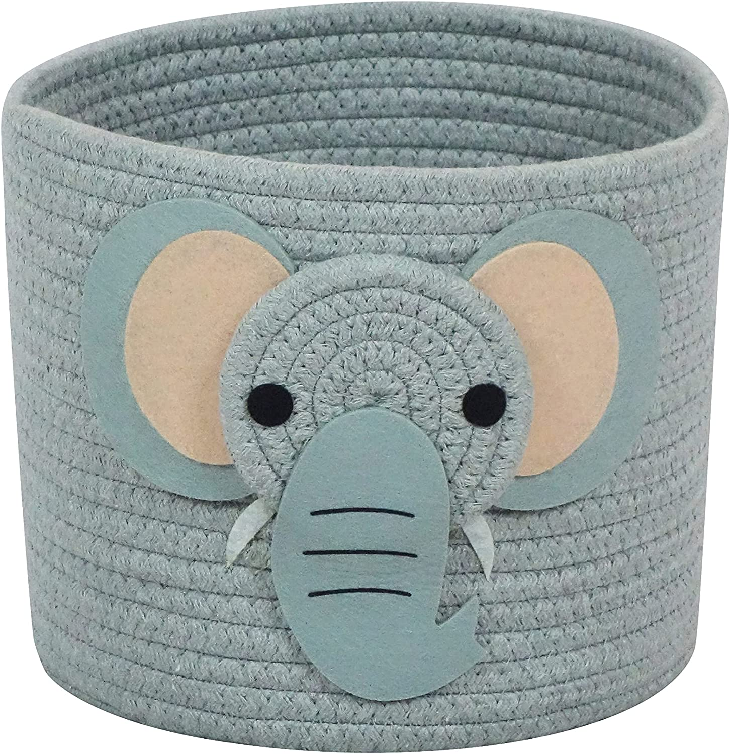 Customization animals face bear lion elephant Cotton Rope Storage Basket 10 x 12 inch