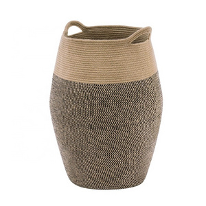 Catalpa Yao Extra Large Woven Jute Laundry Rope Storage Basket Customizable Tall Modern Hamper Storage With Handle