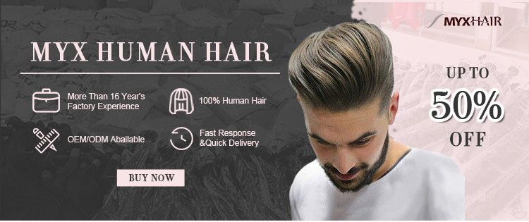 Wholesale Cheap Mens Hairline Toupee 100% Real Human Hair Forehead Hairline Thin PU Replacement System Toupee