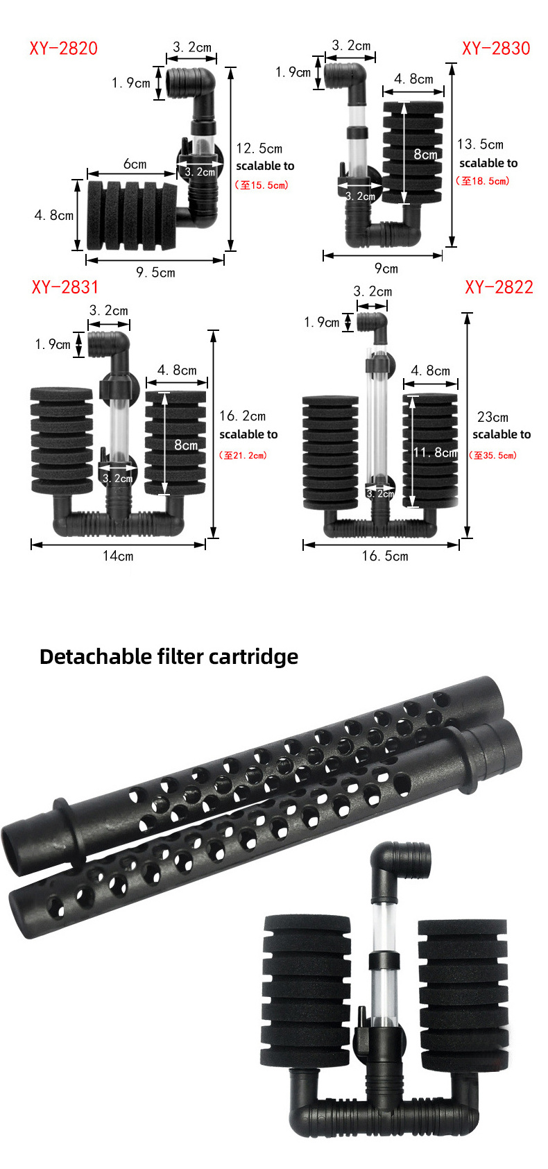 23cm Aquarium Filter Fish Tank Air Pump Skimmer Biochemical Sponge Foam Filter Aquarium Filtration Filter