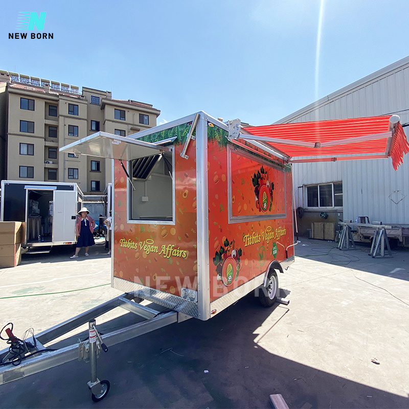 Customized Commercial Food Trailer from China for BBQ Street Food Kiosk Made from Corn Material with CE Certification