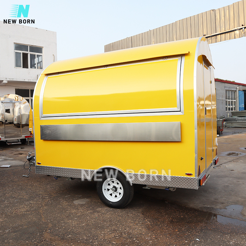 newborn 12ft galvanized material Fiberglass food trailer mobile bar beer truck mini ice cream truck