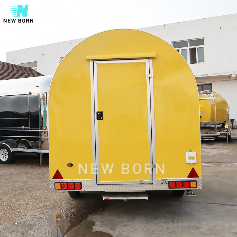 newborn 12ft galvanized material Fiberglass food trailer mobile bar beer truck mini ice cream truck