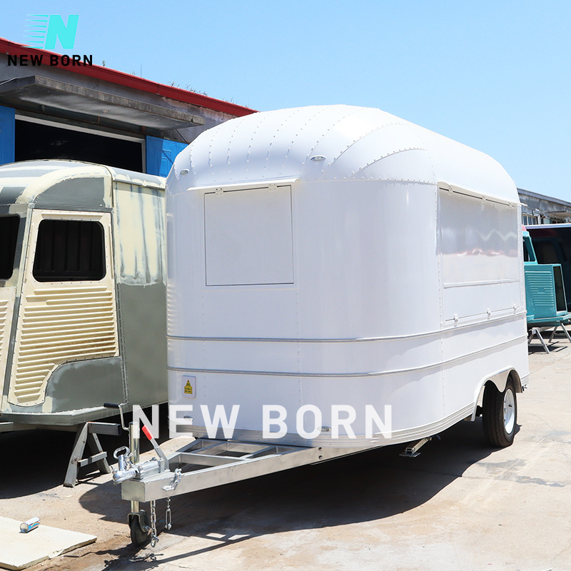 New Born Australian Standard Customized Mirror Surface Stainless Steel Mobile Food Truck Bar popcorn food trailer